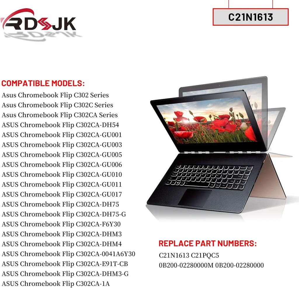 C21N1613 Laptop y for  Chromebook Flip C302 C302C C302CA C302CA-1A C302CA-DH54 C302CA-DHM4 C302CA-DHM3