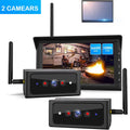 Auto-Vox Solar Wireless Backup Camera for Trucks, Reverse Trailer Camera Systems with 2 Cameras, 7" Rear View Monitor for RV