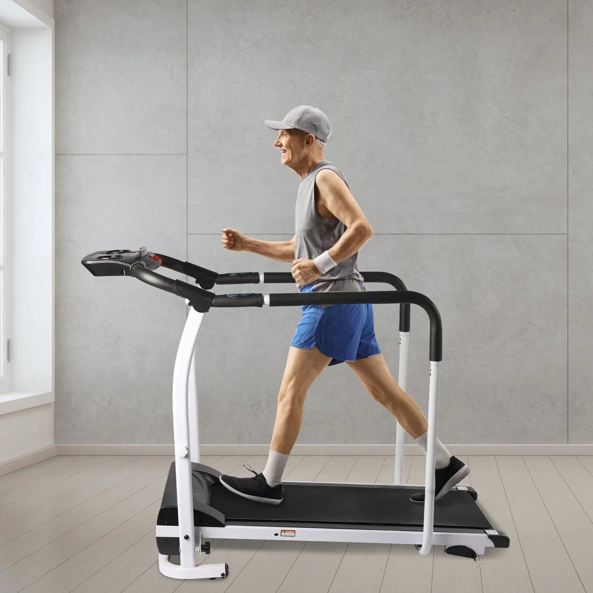 DENEST Treadmill for Elderly Indoor Exercise Electric Walking Machine， Recovery Fitness Walking Treadmill