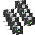 GREENCYCLE 10PK matching for Brother P-touch 12mm x 8m Black on Clear TZ TZe TZe-FX131 TZ-FX131 TZe-131 TZ-131 Flexible ID Cable Wire Label Tape