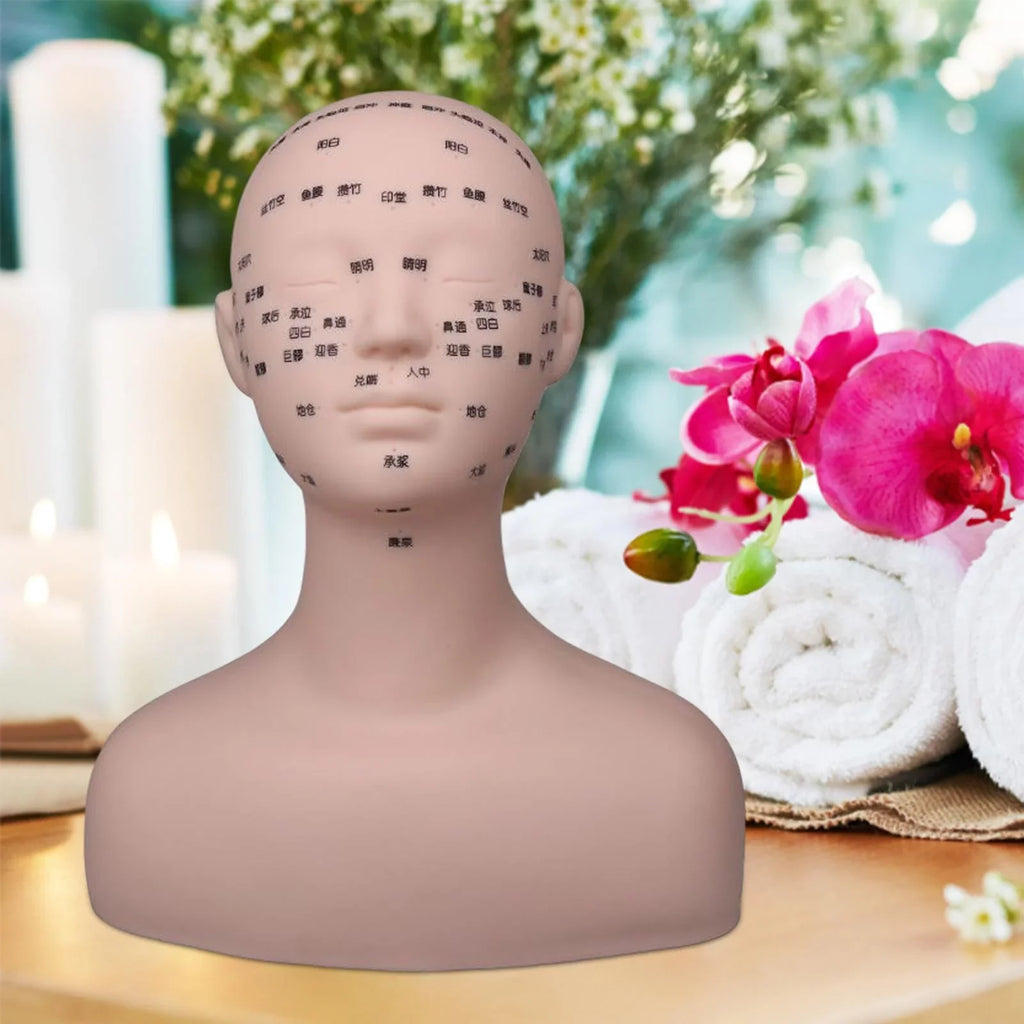 Professional Practice Training Mannequin Head Model Reusable Multifunction with Shoulder Soft for Massage Permanent Makeup Artists Beginners Black