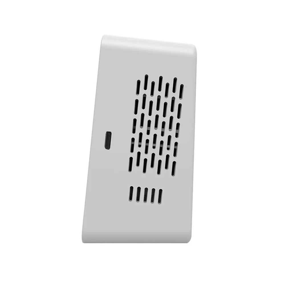 Tuya Wifi Intelligent Air premium Detector Pm2.5 Co2 Tvoc Hcho Temperature Humidity 6 In 1 Detector Time Date Week Display Mobilephone App Remotes Viewing 2 Sets Alarm Clock Home Indoor Desk