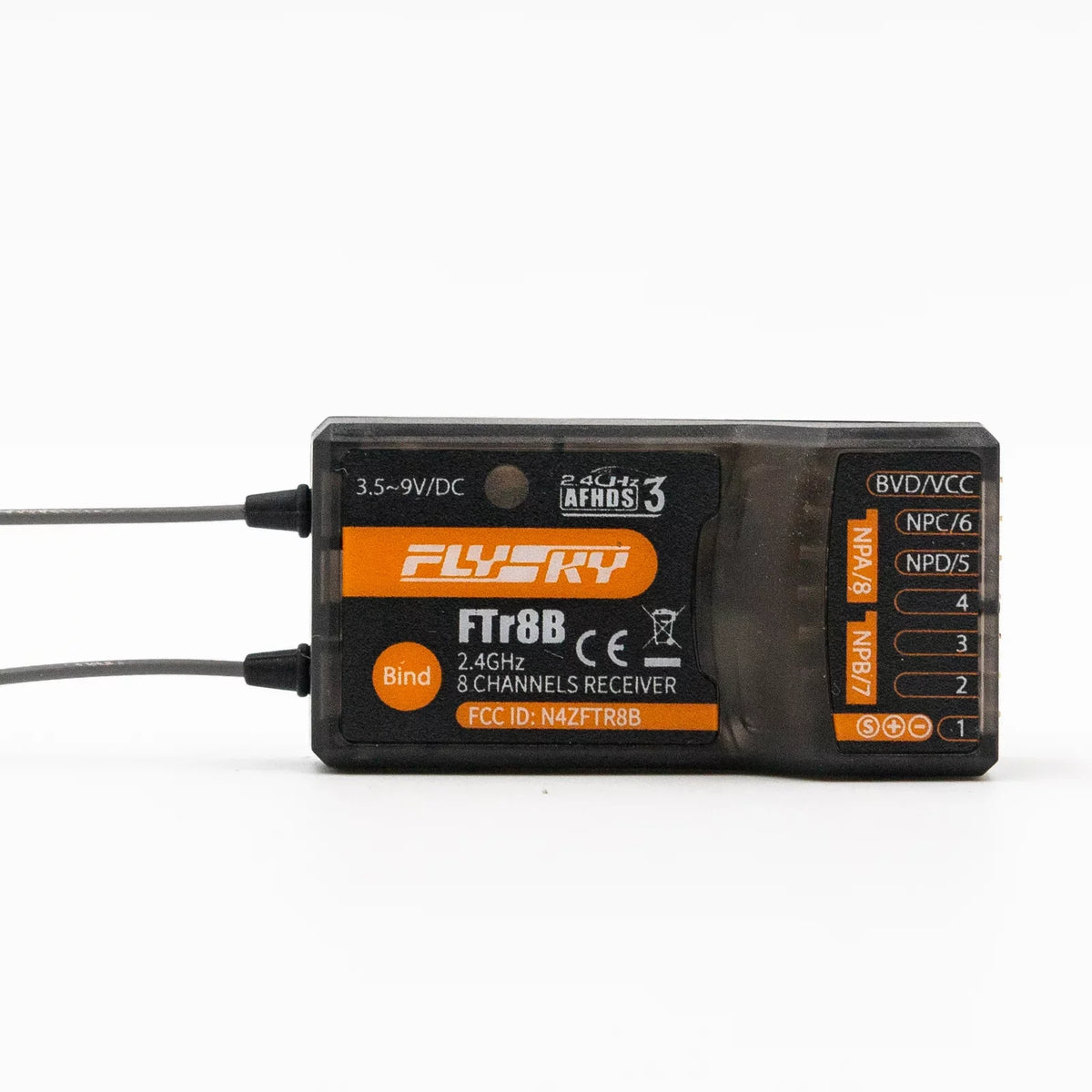 FTr8B 2.4GHz 8CH Receiver for RC Airplane Helicopter Fixed Wing Glider Engineering Vehicle Drone Dual PWMPPMi.BUSS.BUS Output matching with AFHDS3 Transmitters RF Modules PL18 NB4