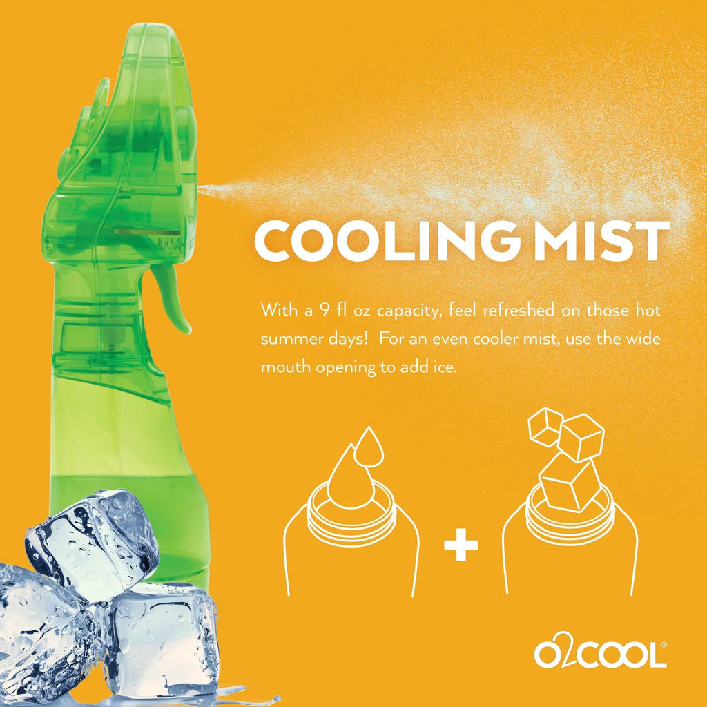 O2COOL 3.5 inch Battery Powered Misting Fan for Personal Cooling, Green, 2 Pack