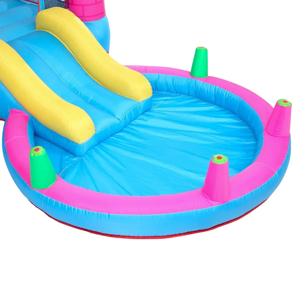 SalonMore Inflatable Bounce House with Blower,Pool & liquid Slide & Splash,Multi-color Tank