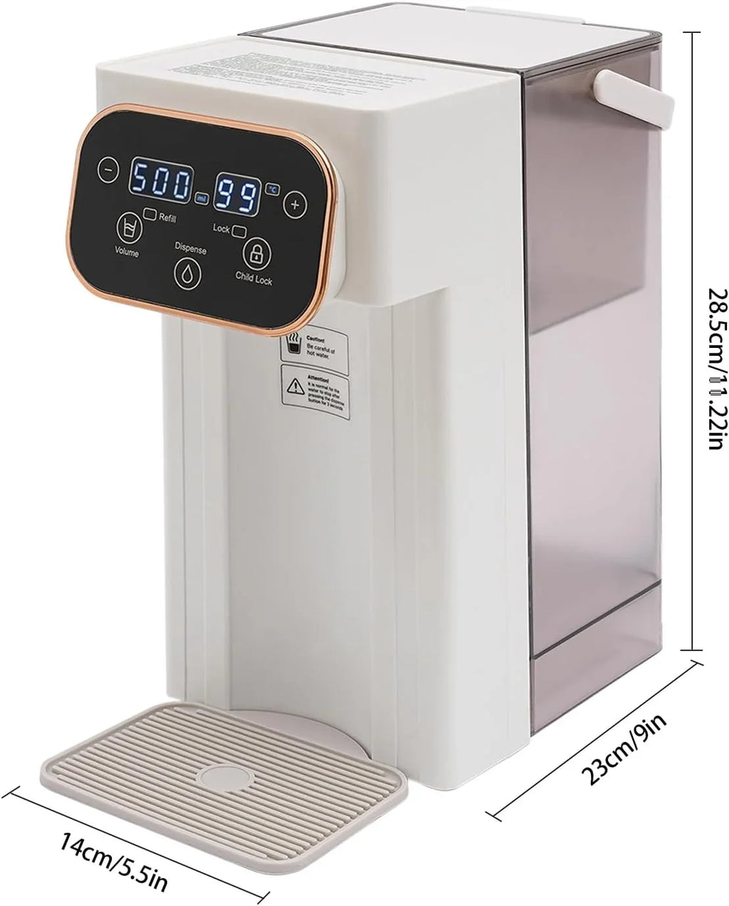 MIDUO Instant Hot aqua Dispenser Filter With 12 Temperatures & 8 Volume Setting High Temp Safety Lock