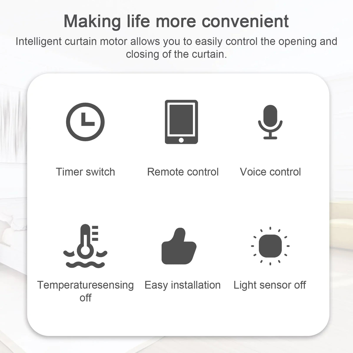 Walmeck WiFi Intelligent Curtain Motor Electric Curtain Robot Automatic Opener No Wiring with Gateways Support APP Remote Control Timer Setup & Sensing matching with Home for Roman Rod