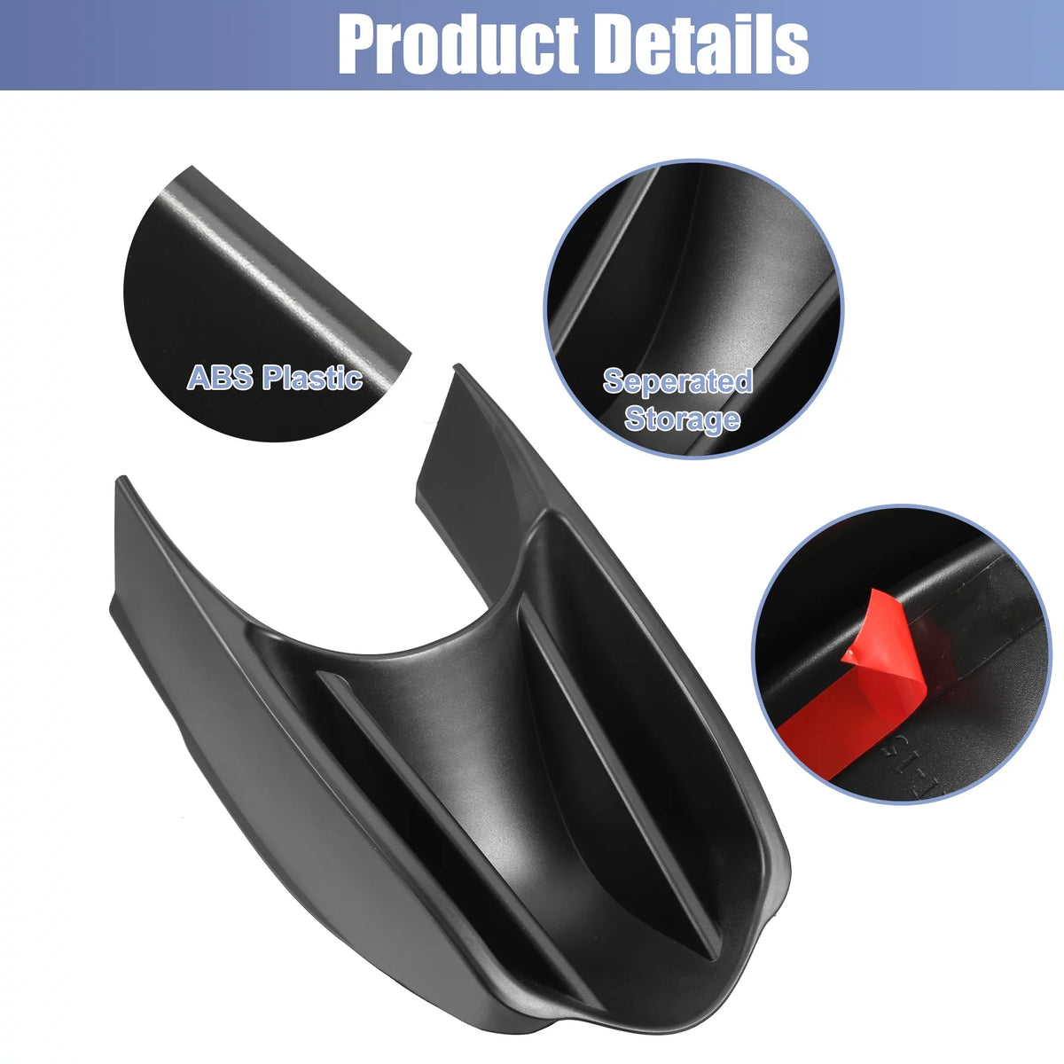 Car Center Console Storage Box Armrests Accessories Fit for Benz Smart Fortwo W453 2014-2018 Black
