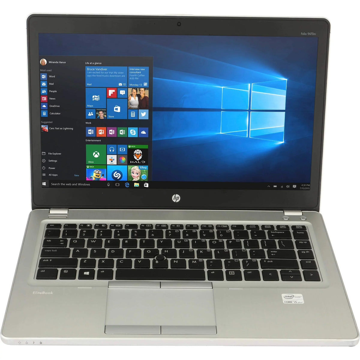 Restored  EliteBook Folio 9470M 14"  Core i5-3437U 1.9GHz 16GB 320G SATA Windows 10 Professional (Refurbished)