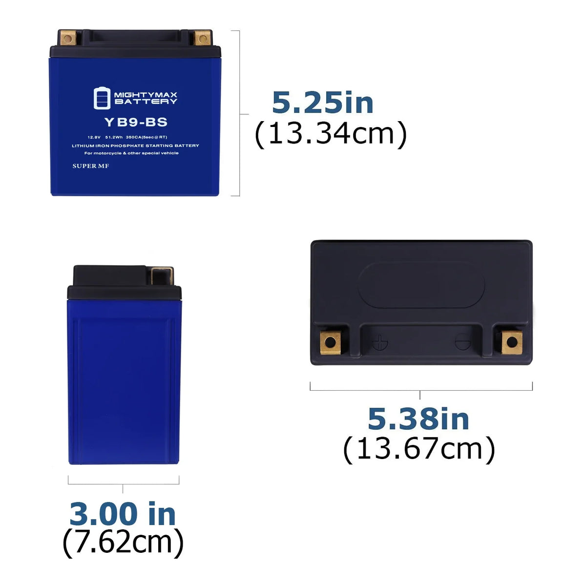 YB9-BS Lithium Replacement Battery appropriate with Gilera 125 XR2 E-Starter All Years - 8 Pack