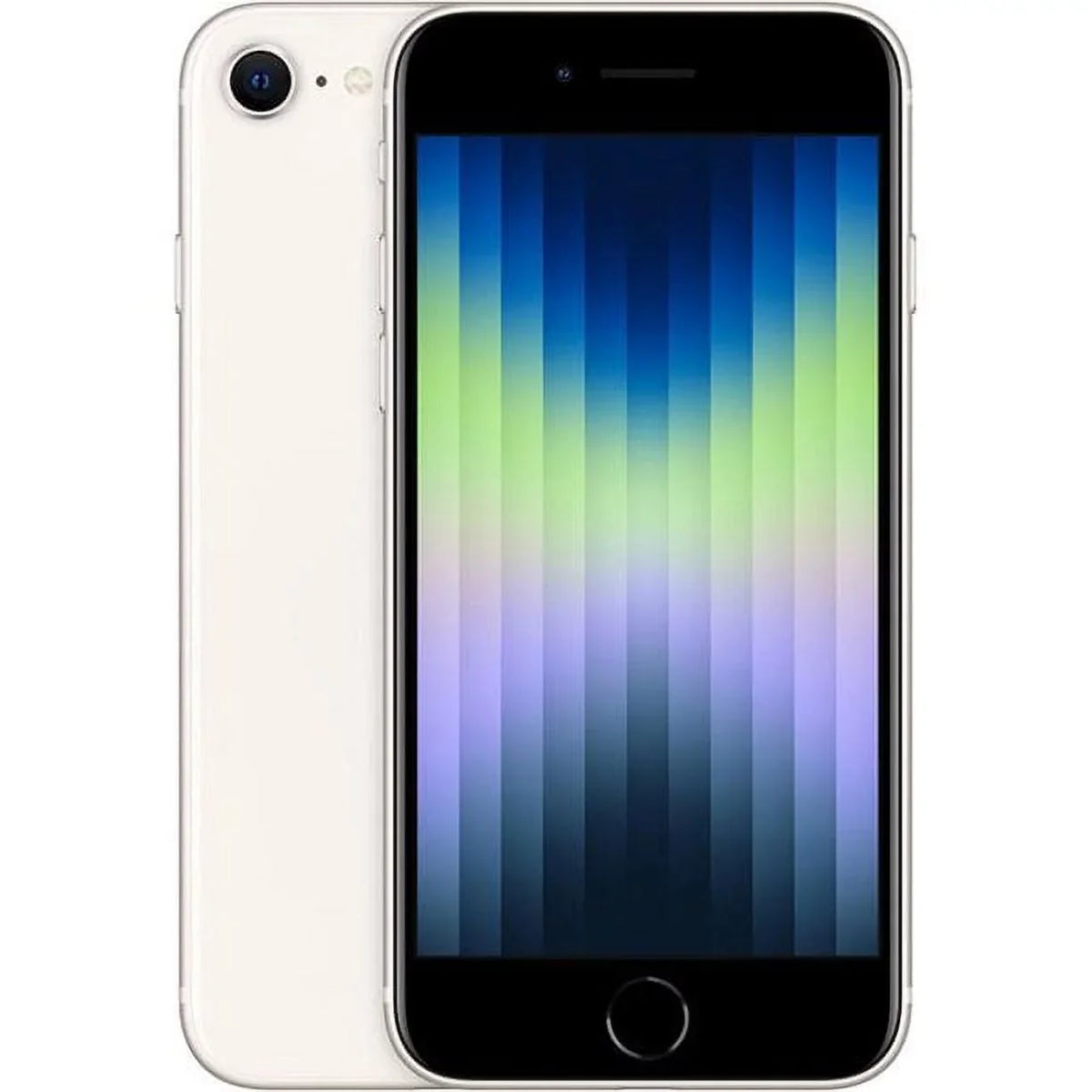 Restored  iPhone SE (3rd Gen) A2595 (Fully Unlocked) 64GB Starlight (Refurbished)