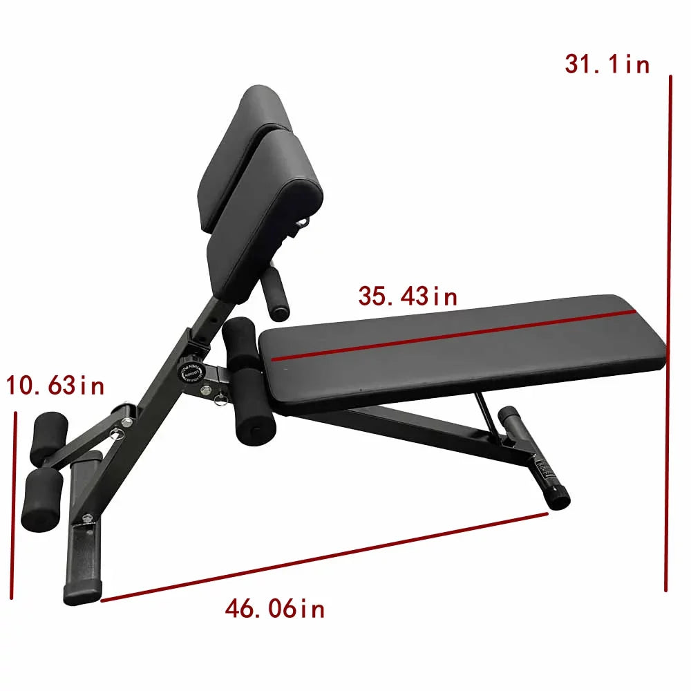 INTSUPERMAI Gym Dumbbell Stool Roman Chair Hyper Back Extension Bench Fitness Equipment