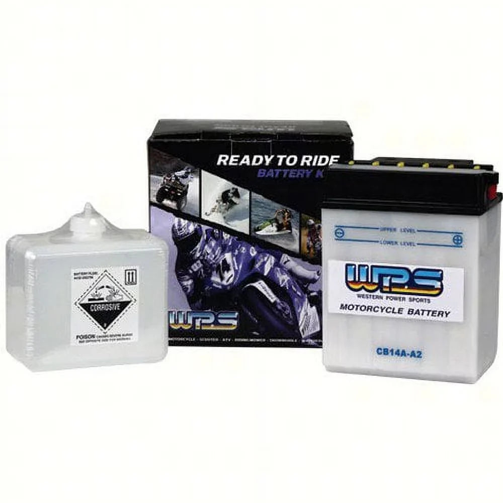 WPS - Western Power Sports  CB14A-A2; 12V Heavy Duty Battery W / Acid Cb14A-A1/14A-A2