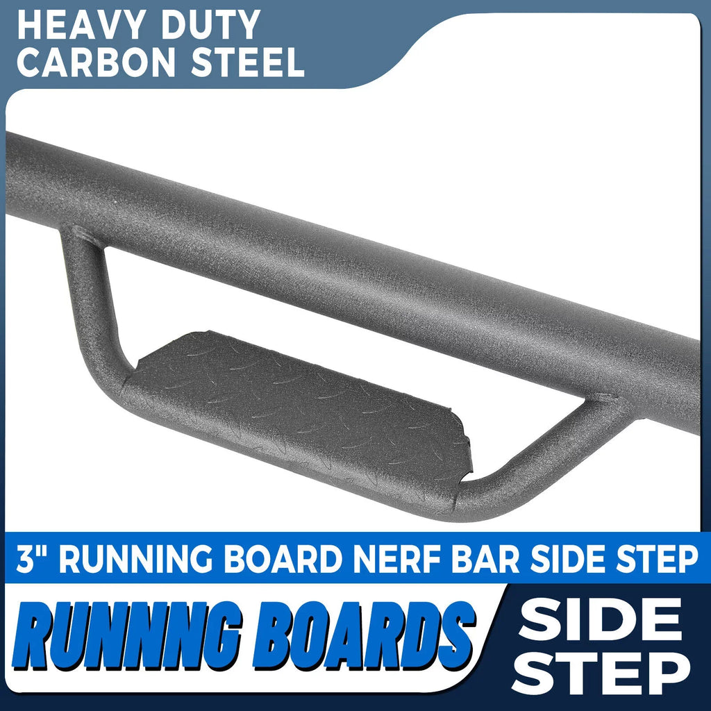 Kojem Side Steps Nerf Bars for 2005-2023  Tacoma Double/Crew Cab Matte Black Running Board Hoop Bar Door Dropped Steps