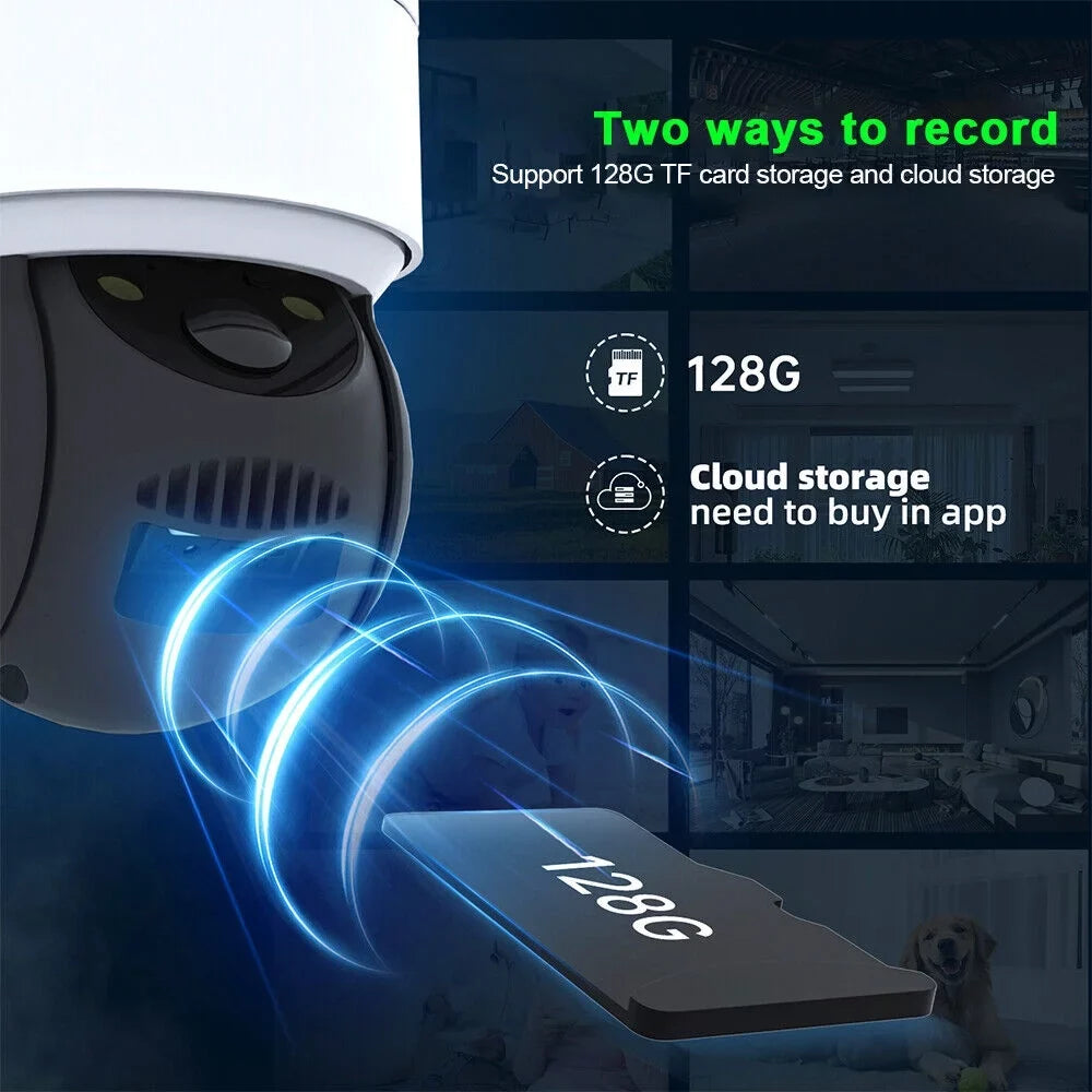 Solar Security Cameras Wireless Outdoor, 2K WiFi 360 PTZ Camera, Solar Powered Security Cameras with Spotlight & Siren, PIR Motion Detection, Color Night Vision, 2 Way Audio, 15000mAh Battery, Beisu