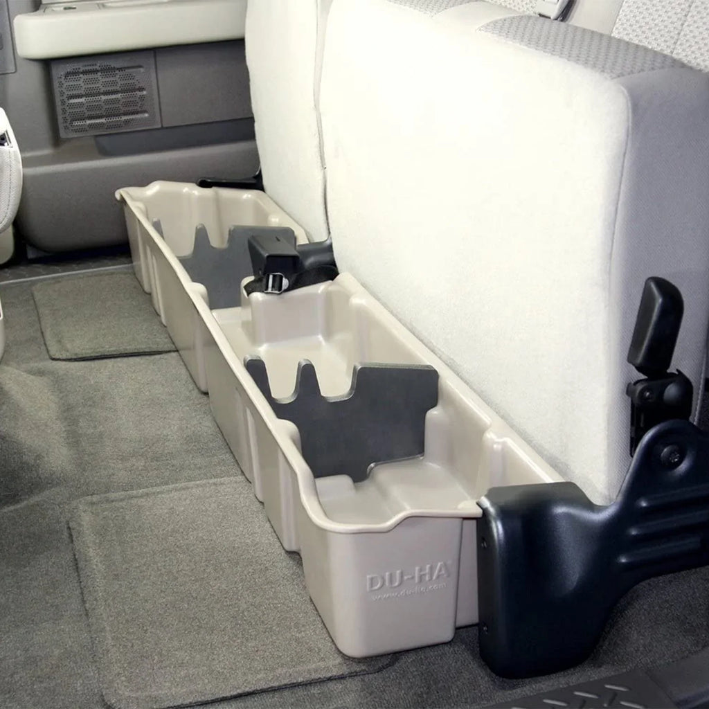 Gun Rack/Organizer; Vehicles w/o Factory Subwoofer; Gray; Fits select: 2013-2014  F150 SUPER CAB, 2011-2012  F150. DU-HA 20096 DU-HA Underseat Storage; Incl