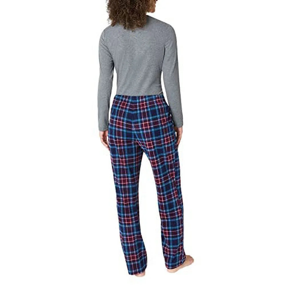 Eddie Bauer Women's 3-Piece Waffle Knit Pajama Set (Gray, Large)