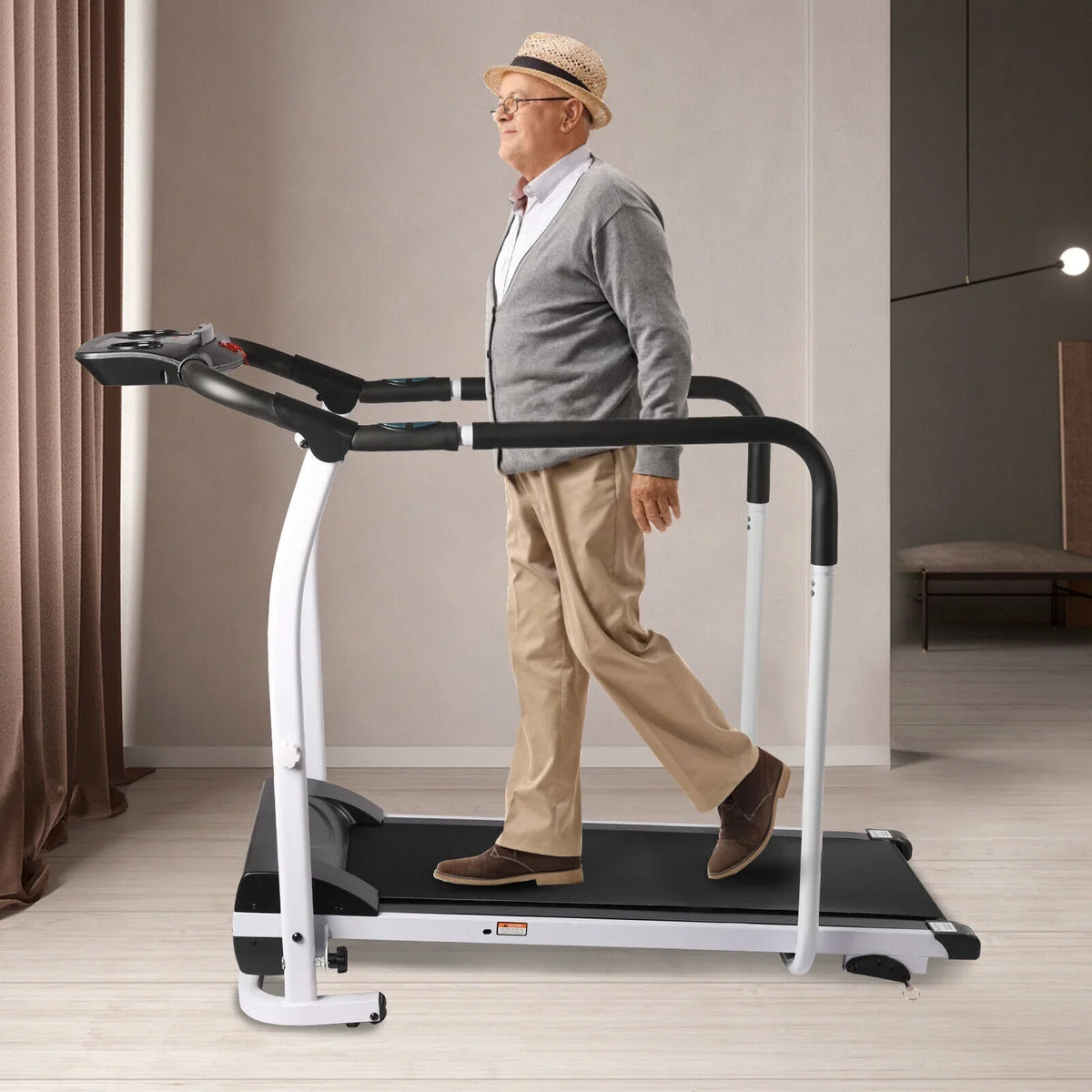 DENEST Treadmill for Elderly Indoor Exercise Electric Walking Machine， Recovery Fitness Walking Treadmill