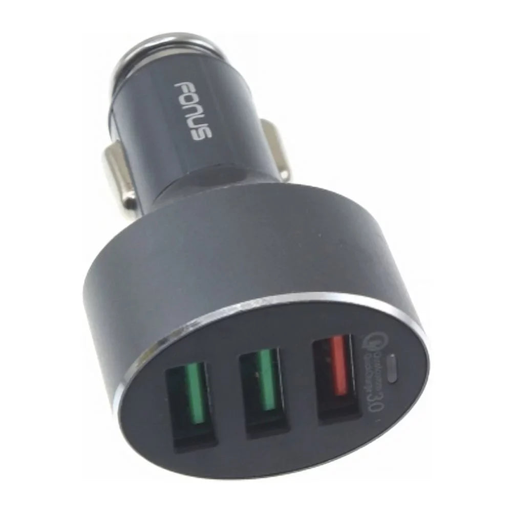 Type-C Coiled USB Cable w 3-Port USB 42W Quick Car Charger Z3R for  Galaxy Note 10 Plus Fold A9 A50 A20 A10e - Sonim XP8 XP3 -  Xperia 5 10 Plus 1 -  Redmi Note 7, Mi Mix 2 9T