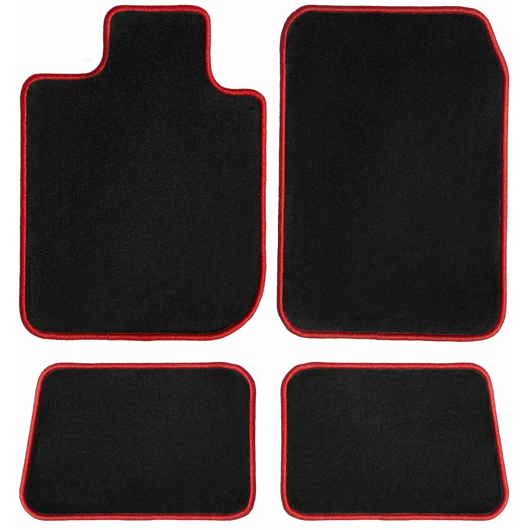 GGBAILEY  X3 Black with Red Edging Carpet Car Mats / Floor Mats, Custom Fit for 2011, 2012, 2013, 2014, 2015, 2016, 2017 - Driver, Passenger & Rear Mats