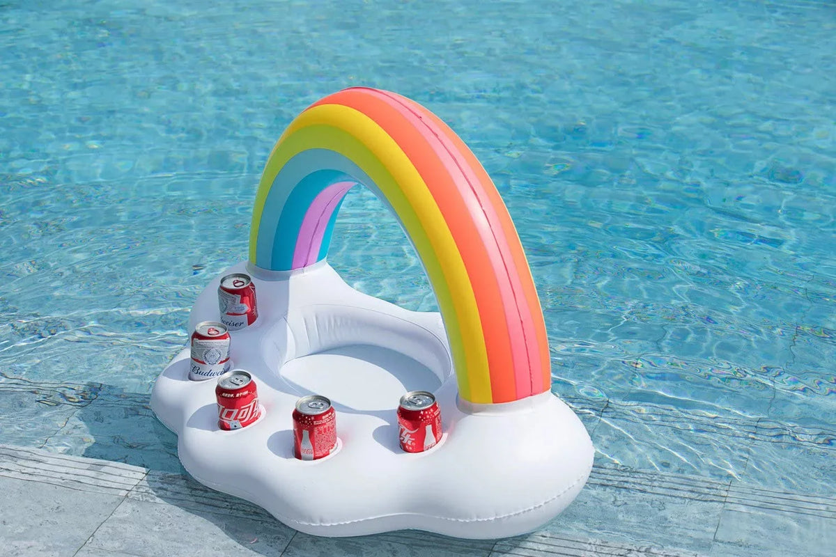 Creative Pool Float Party Accessori liquid Inflatable Rainbow Cloud Drink Holder Pool Floats Toy