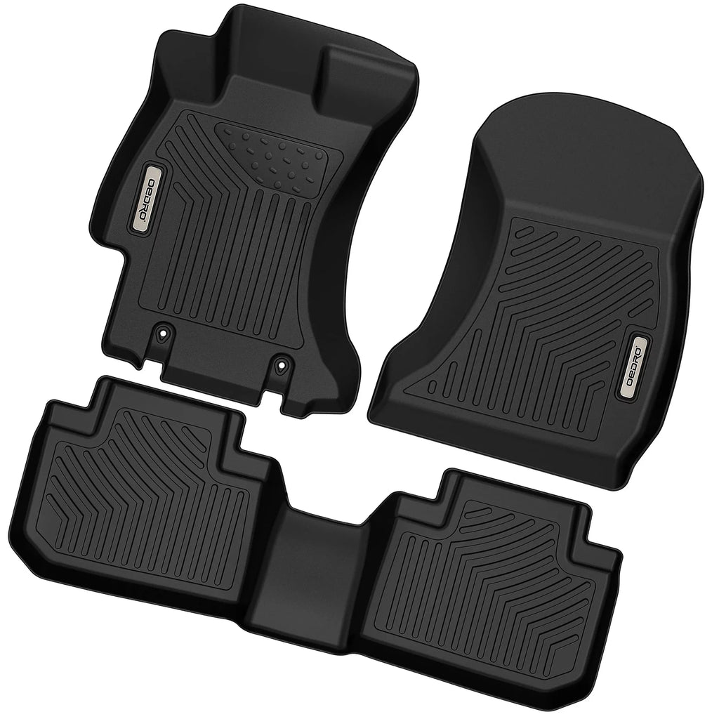 Ledkingdomus Floor Mats for 2019-2024 Subaru Forester 3D TPE Rubber Front & 2nd Seat 2 Row Liner Set All-atmospheric conditions