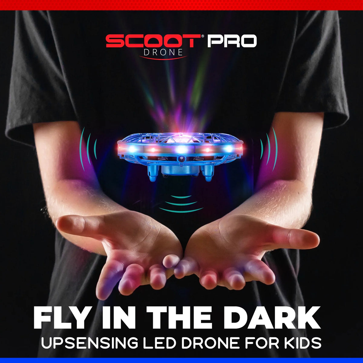 Force1 Scoot Pro Aerial Drone Hand Controlled Mini Drone with Projector LED Light (Blue)