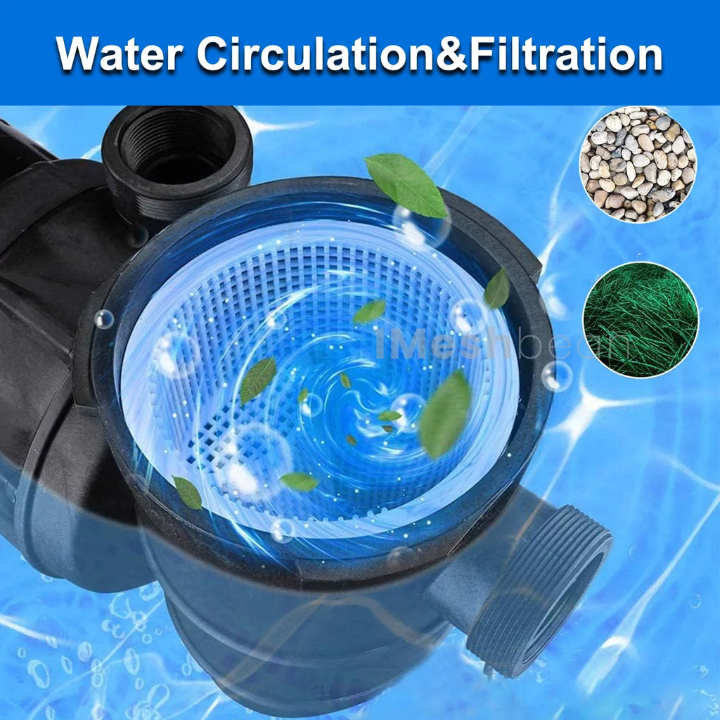 iMeshbean Above Ground Swimming Pool Pump, 3/4HP Motor 110V, 2760GPH, Head Max 38FT, for Above Ground Swimming Pool and Inground Pool aqua Circulation, w/ Strainer Basket