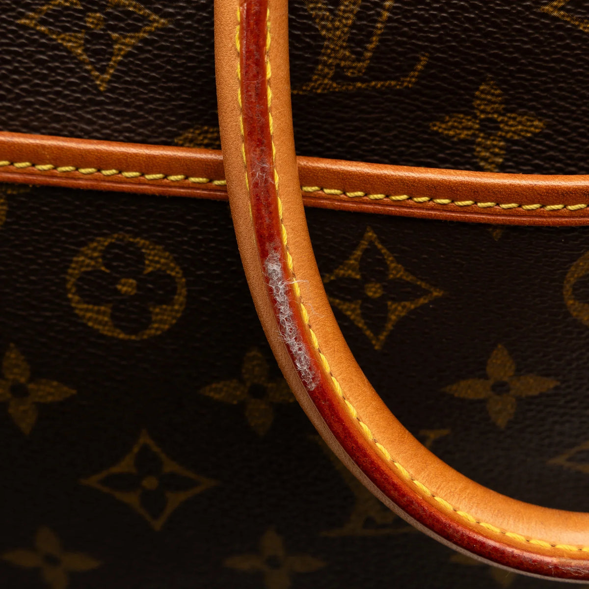 Pre-Owned Authenticated Louis Vuitton Monogram Deauville Canvas Brown Handbag Top HandleBag Unisex (Good)