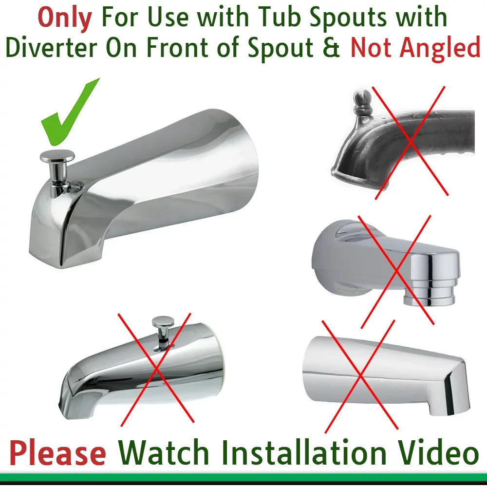 For Bathtub Spouts with Front Pullup Lever Only.. Wondurdog Bathtub Spout and Garden Hose Dog Wash Kit with Splash Shield and Rubber Scrubbing Teeth
