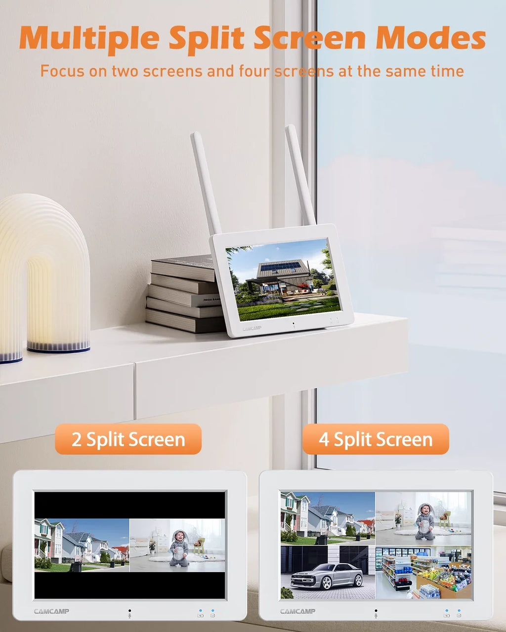 Toguard SC27 2K/3MP CCTV Security Camera System Outdoor with 7" Monitor Bullet Surveillance Camera WiFi Wireless Connector